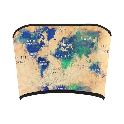 world map OCEANS and continents Bandeau Top
