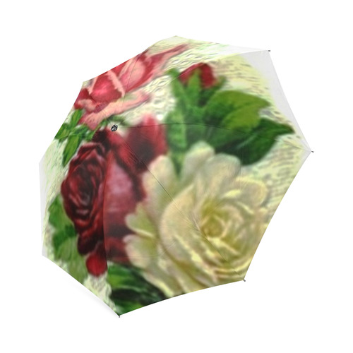 Vintage Lace and Roses Foldable Umbrella (Model U01)