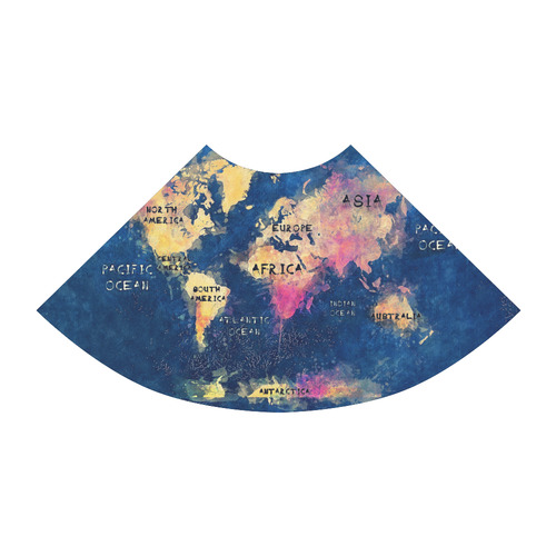 world map oceans and continents Atalanta Sundress (Model D04)