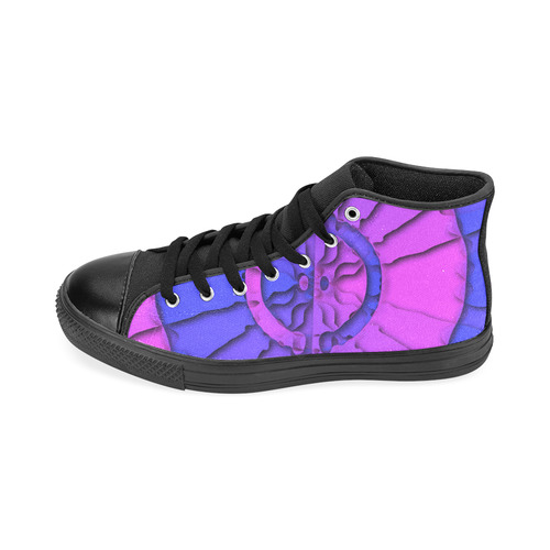 Abstract Mandala Psychedelic Shadow Pink Blue Men’s Classic High Top Canvas Shoes /Large Size (Model 017)