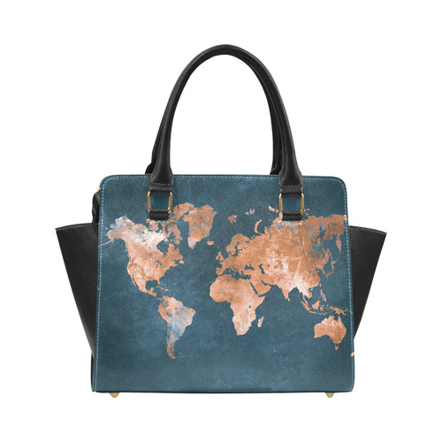 world map Classic Shoulder Handbag (Model 1653)