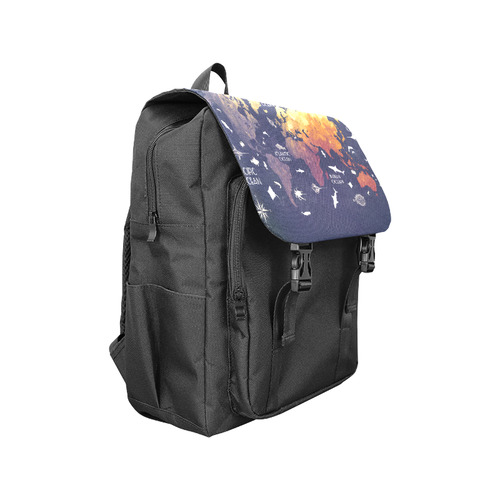 ocean world map Casual Shoulders Backpack (Model 1623)