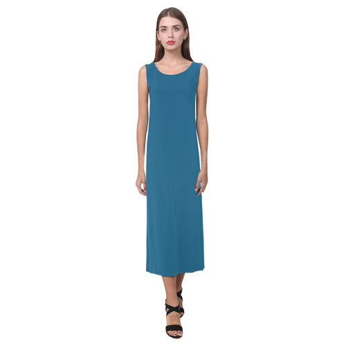 Blue Sapphire Phaedra Sleeveless Open Fork Long Dress (Model D08)