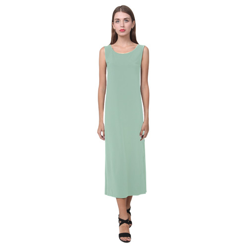 Grayed Jade Phaedra Sleeveless Open Fork Long Dress (Model D08)