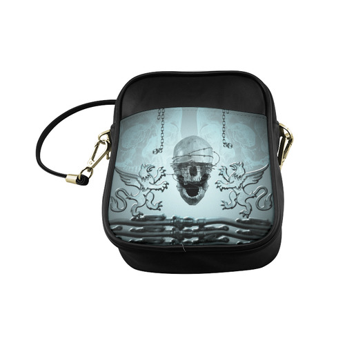 Scary skull with lion Sling Bag (Model 1627)