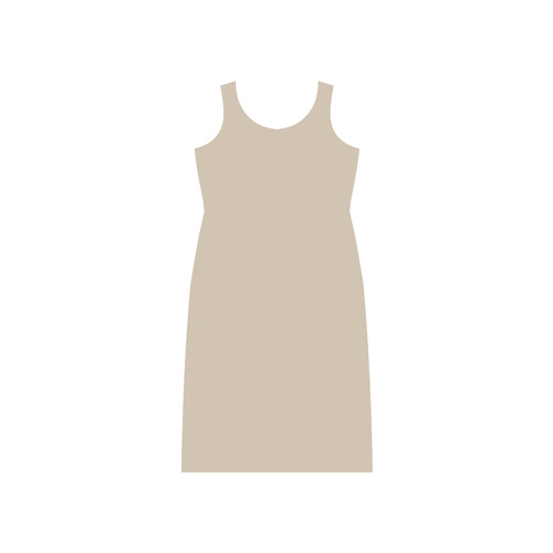 Frosted Almond Phaedra Sleeveless Open Fork Long Dress (Model D08)