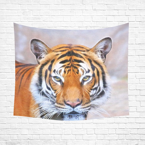 Animal ArtStudio 916 Tiger Cotton Linen Wall Tapestry 60"x 51"