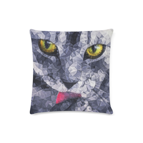 cat tongue Custom Zippered Pillow Case 16"x16" (one side)