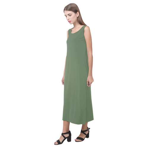 Vineyard Green Phaedra Sleeveless Open Fork Long Dress (Model D08)