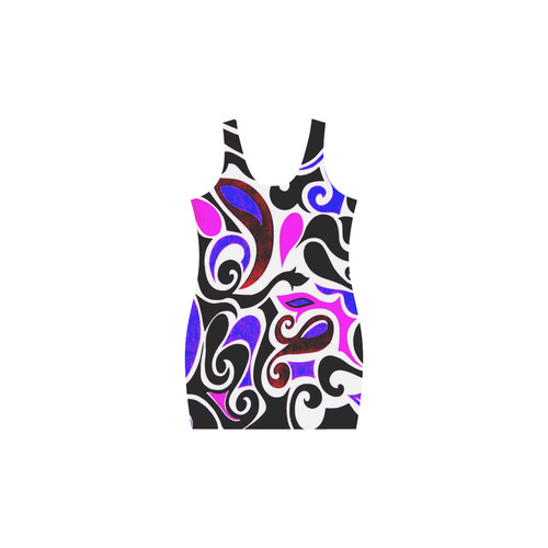 Wacky Retro Swirl Medea Vest Dress (Model D06)