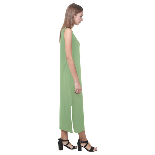 Green Tea Phaedra Sleeveless Open Fork Long Dress (Model D08)