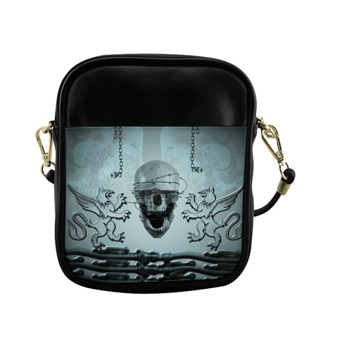 Scary skull with lion Sling Bag (Model 1627)