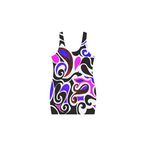 Wacky Retro Swirl Medea Vest Dress (Model D06)