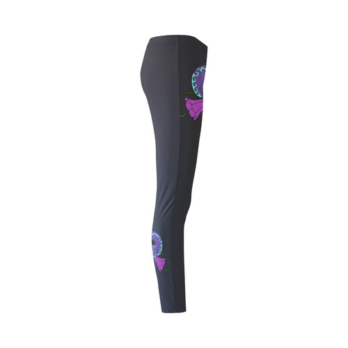 Día De Los Muertos Skull Flowers Cassandra Women's Leggings (Model L01)