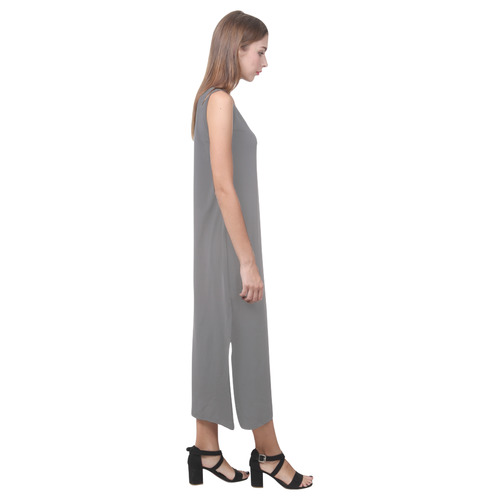 Steel Gray Phaedra Sleeveless Open Fork Long Dress (Model D08)