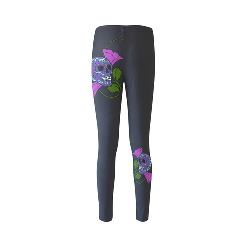 Día De Los Muertos Skull Flowers Cassandra Women's Leggings (Model L01)