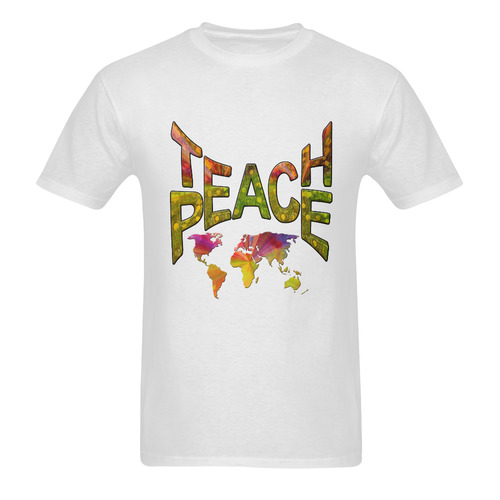 Teach Peace Men's T-Shirt in USA Size (Two Sides Printing)