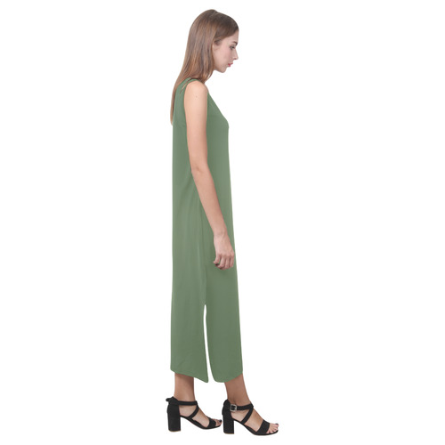 Vineyard Green Phaedra Sleeveless Open Fork Long Dress (Model D08)