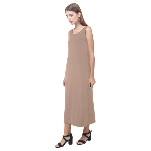 Cafe au Lait Phaedra Sleeveless Open Fork Long Dress (Model D08)