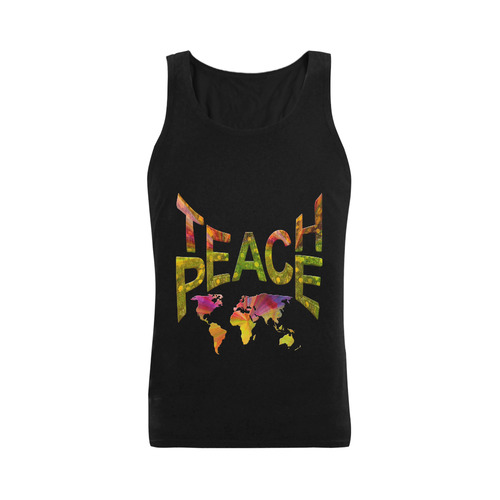 Teach Peace Plus-size Men's Shoulder-Free Tank Top (Model T33)