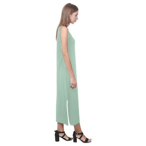 Grayed Jade Phaedra Sleeveless Open Fork Long Dress (Model D08)