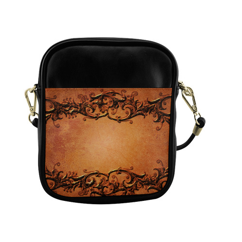Decorative vintage design and floral elements Sling Bag (Model 1627)