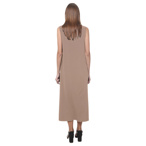 Cafe au Lait Phaedra Sleeveless Open Fork Long Dress (Model D08)