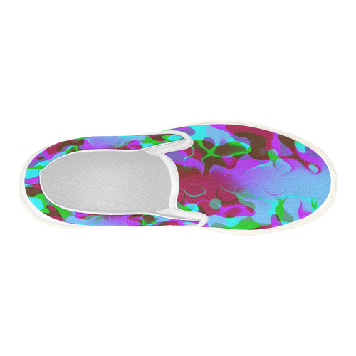 Retro Abstract Colorsplash Women's Slip-on Canvas Shoes (Model 019)
