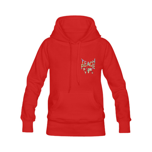 Teach Peace by Just kidding Women's Classic Hoodies (Model H07)