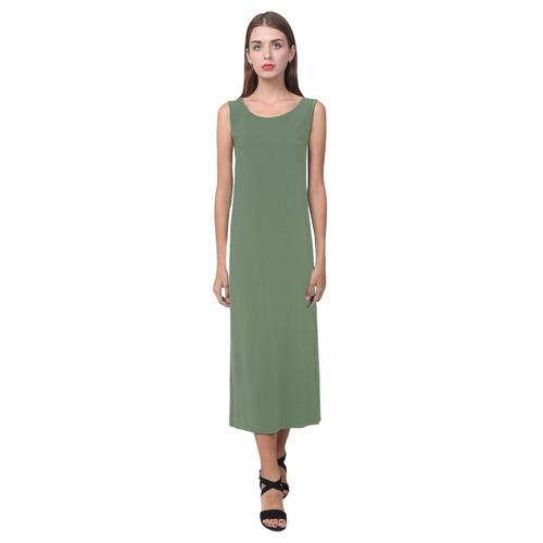 Vineyard Green Phaedra Sleeveless Open Fork Long Dress (Model D08)