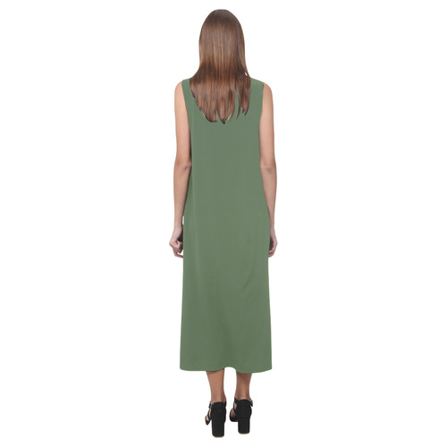 Vineyard Green Phaedra Sleeveless Open Fork Long Dress (Model D08)