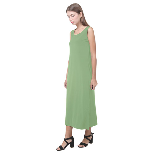 Green Tea Phaedra Sleeveless Open Fork Long Dress (Model D08)