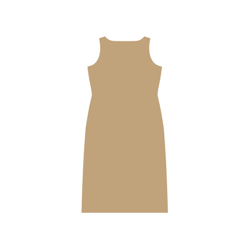 Pale Gold Phaedra Sleeveless Open Fork Long Dress (Model D08)