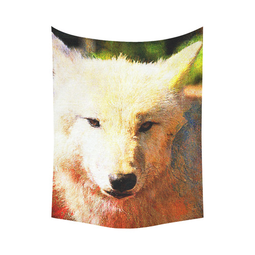 animal ArtStudio 916 Wolf Cotton Linen Wall Tapestry 60"x 80"