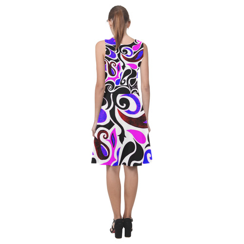 Wacky Retro Swirl Atalanta Casual Sundress(Model D04)