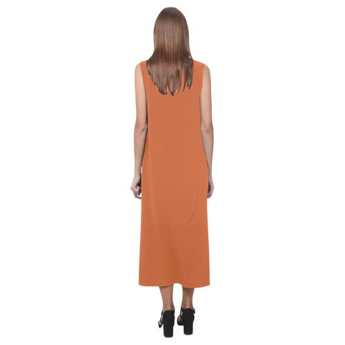 Harvest Pumpkin Phaedra Sleeveless Open Fork Long Dress (Model D08)