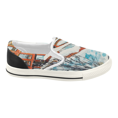 Brooklyn At Winter Women's Slip-on Canvas Shoes (Model 019)