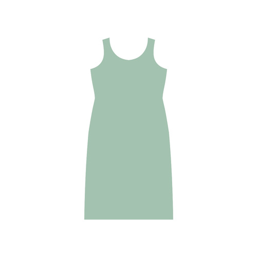 Grayed Jade Phaedra Sleeveless Open Fork Long Dress (Model D08)