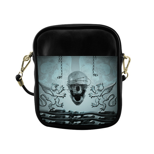 Scary skull with lion Sling Bag (Model 1627)