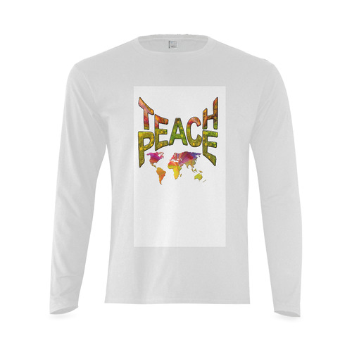 Teach Peace Sunny Men's T-shirt (long-sleeve) (Model T08)
