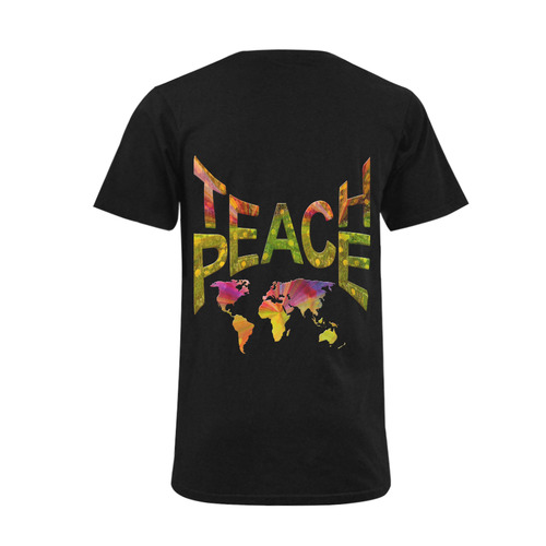 Teach Peace Men's V-Neck T-shirt  Big Size(USA Size) (Model T10)