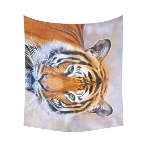 Animal ArtStudio 916 Tiger Cotton Linen Wall Tapestry 60"x 51"