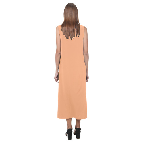Peach Cobbler Phaedra Sleeveless Open Fork Long Dress (Model D08)