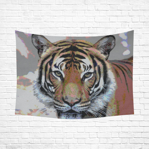 Animal ArtStudio 916C Tiger Cotton Linen Wall Tapestry 80"x 60"