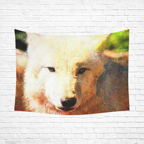 animal ArtStudio 916 Wolf Cotton Linen Wall Tapestry 80"x 60"