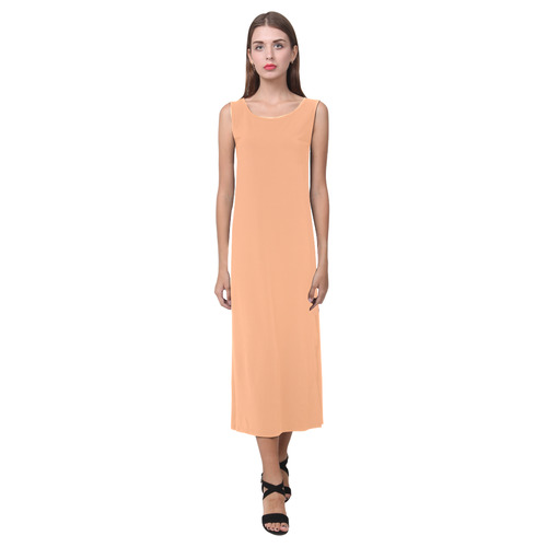 Peach Cobbler Phaedra Sleeveless Open Fork Long Dress (Model D08)