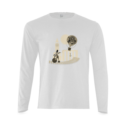 Sepia Steampunk Sunny Men's T-shirt (long-sleeve) (Model T08)