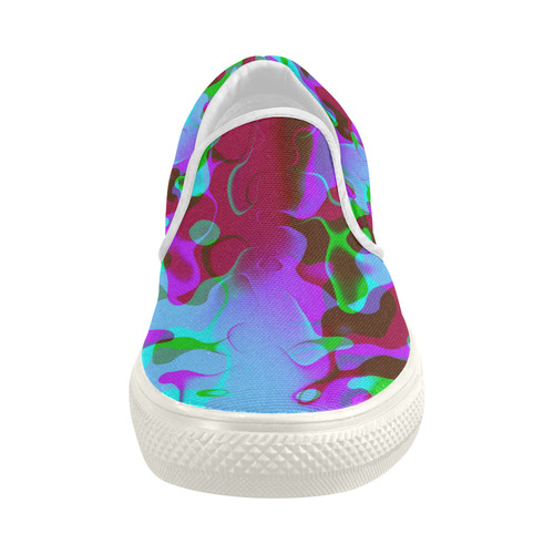 Retro Abstract Colorsplash Women's Slip-on Canvas Shoes (Model 019)