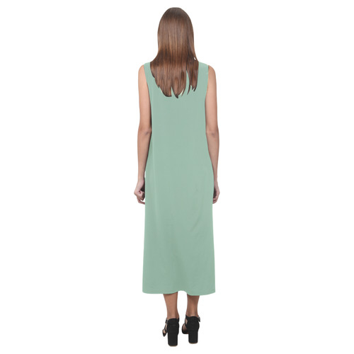 Grayed Jade Phaedra Sleeveless Open Fork Long Dress (Model D08)