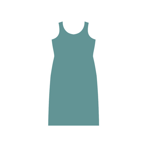 Teal Phaedra Sleeveless Open Fork Long Dress (Model D08)